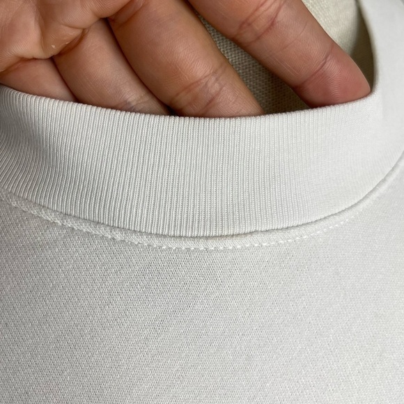 Frame Graphic Crewneck Sweatshirt “Bronzé” White and Blue Size S - Picture 3 of 9